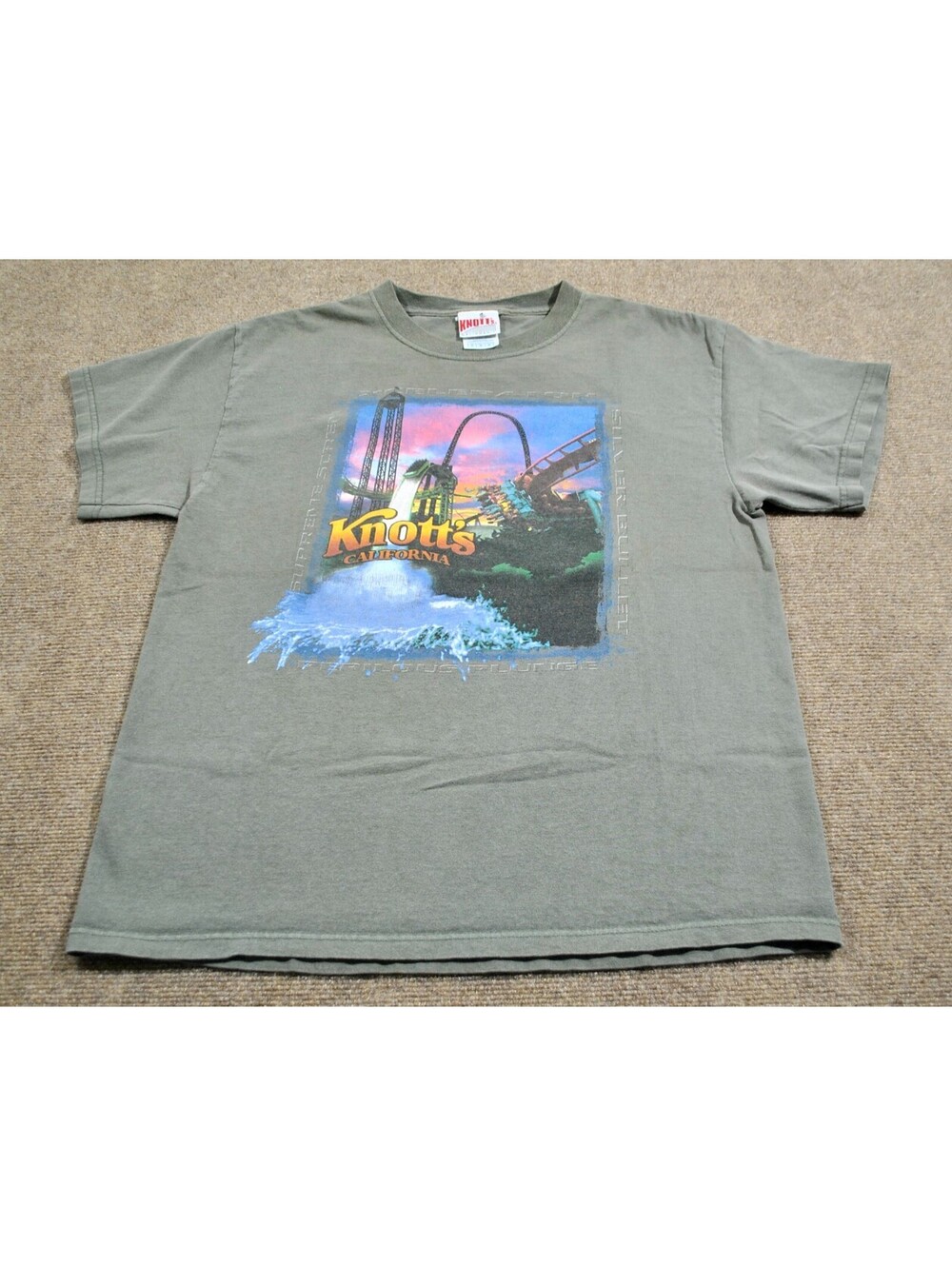 Vintage Knott's California Amusement Park Rollercoaster Water Park Shirt Medium